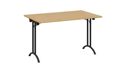 SLA 125 lak skládací jednací stůl 1250x800, deska 25 mm, podnož černý lak, deska javor horský